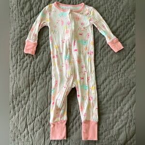 Kids Headquarters Pink Kids Zippered One Piece romper pajamas ocean themed 12m